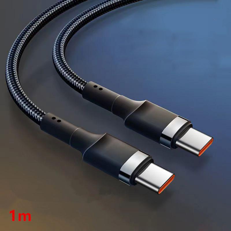120W Fast Charge Cable Pd Quick Charging High Quality Usb C To Usb Type C Cable For Phone 1M silver