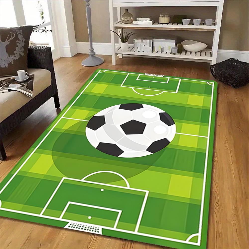 Tappeto Campo da Calcio,Tappeto,Soggiorno,Camera da Letto, Antiscivolo,Tappeto Quadrato