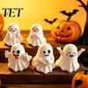 Indoor Seasonal Tabletop Accents Halloween Cute Ghost Figurine, Mini Cartoon Statue, Little Spooky Decorative Whimsical Desktop Ornament for