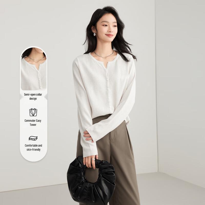 Elva' Island Women's Minimalist Slim-fit Knitted Cardigan