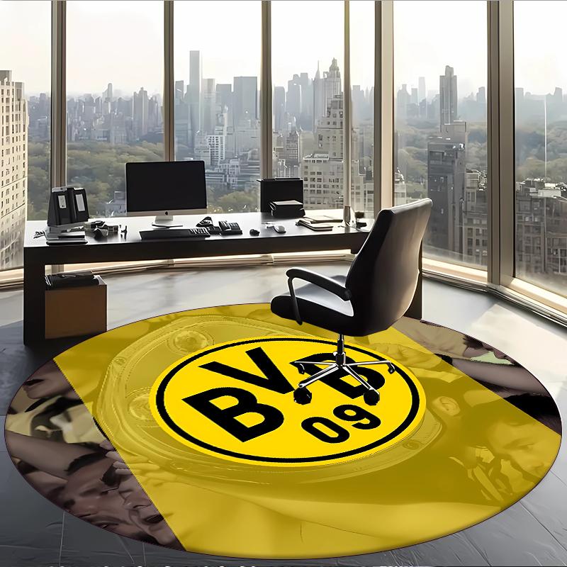 Bvb (1) Round Office Rug Decorative Floor Rug for Office Bedroom Living Room and Home Space