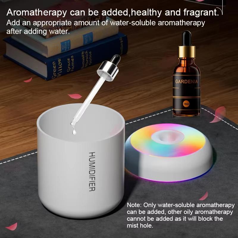 Mini Humidificateur d'Air 180ML USB Aromathérapie Diffuseur d'Arômes Électrique avec Lumières Colorées Purificateur d'Huiles Essentielles Créateur de Brume Lumières Pour Voiture Maison Chambre