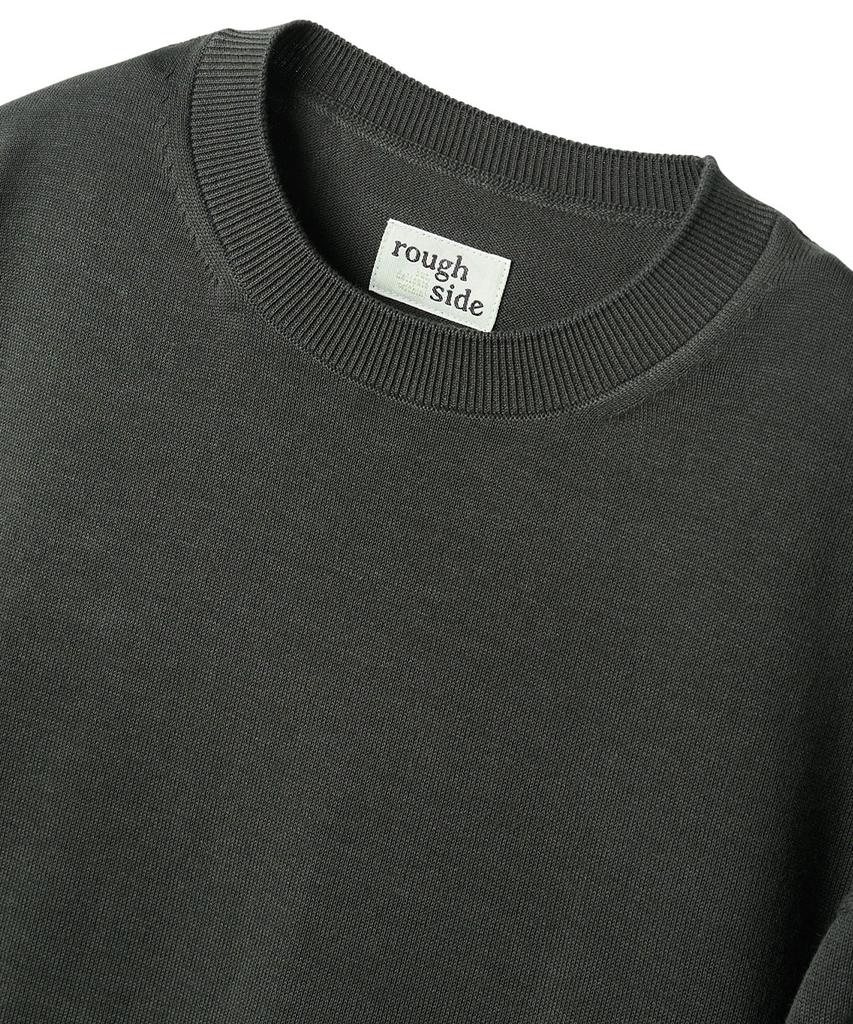 Leopeusaideu Whole Garment Crew Knit Charcoal