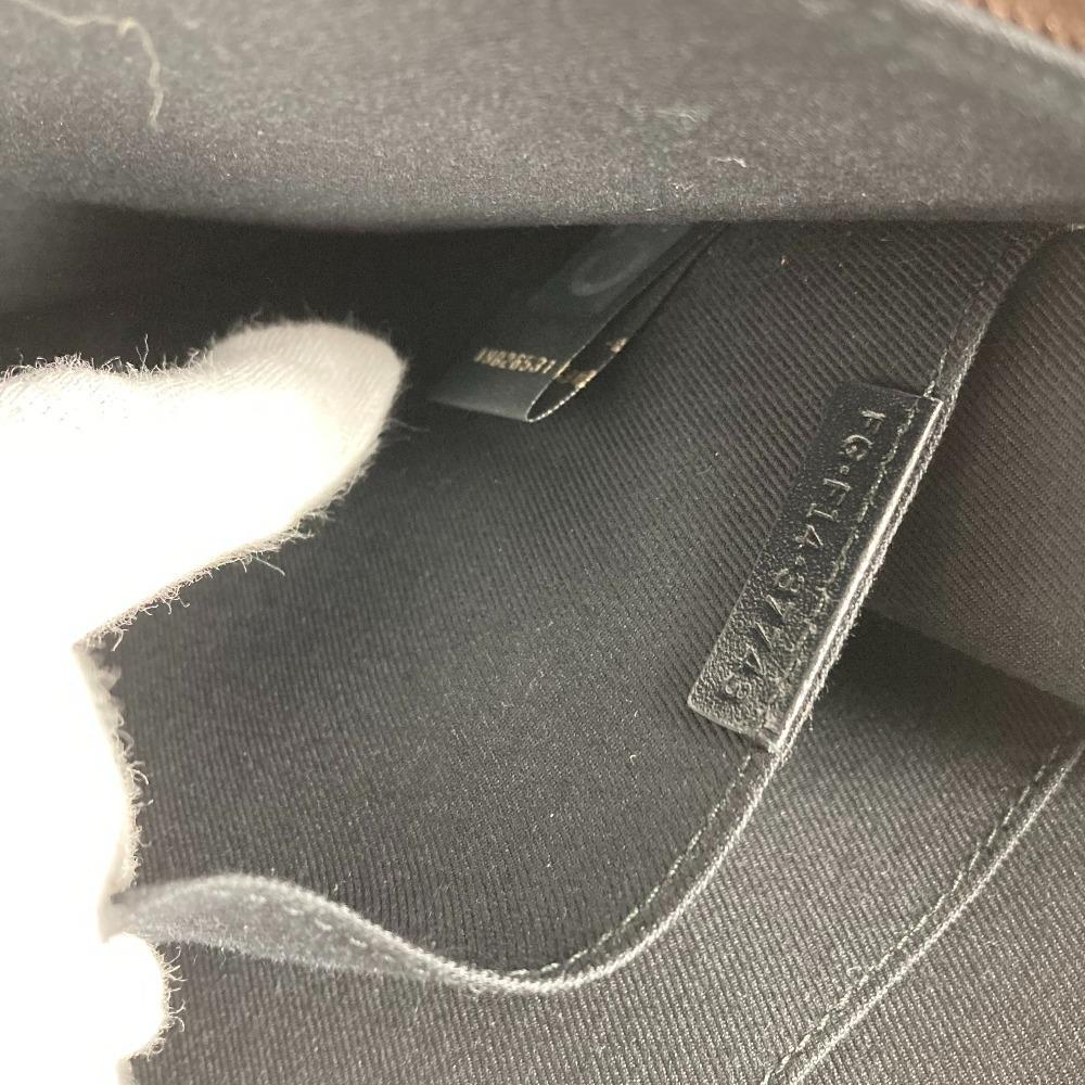 BVLGARI L-shaped zipper logo Clutch bag Leather Brown/Black