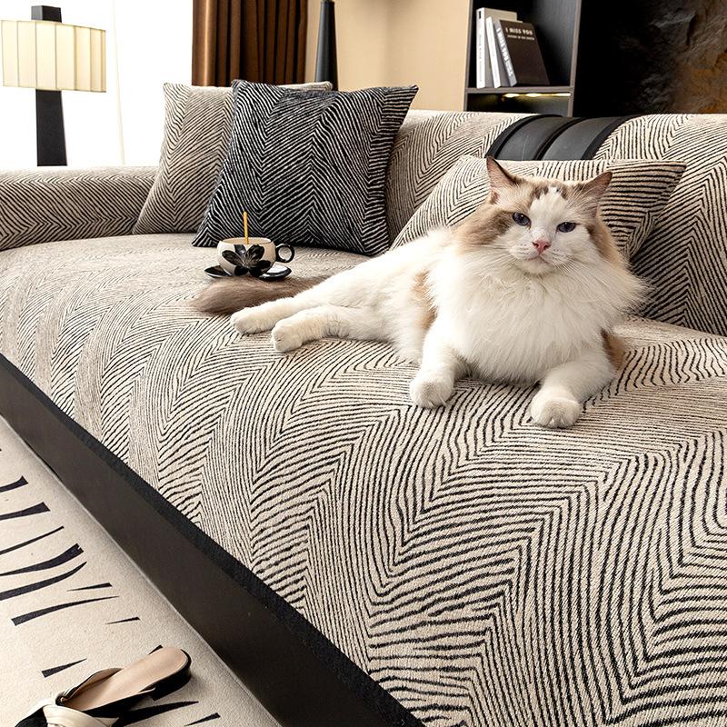 New High-end Chenille Sofa Cushion Four Season Universal Thickening Fixed Anti Slip Sofa Cushion For Living Room Decoration