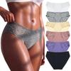 Women's Lace Trim Breathable Panties 6-Pack - Mixed Colors Everyday Underwear Set