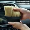 High Density Soft Bristle Car Dust Removal Brush Auto Air Conditioning Vents Interior Brush Ergonomic Handle Cleaning Brush