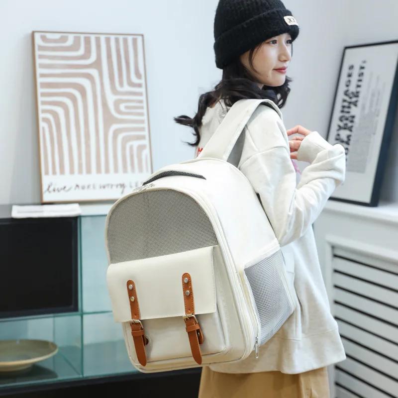 

Cat Pet Bag Pet Cat Going Out Portable Backpack Breathable Side Open Large Space New Backpack Cat Travel Bag