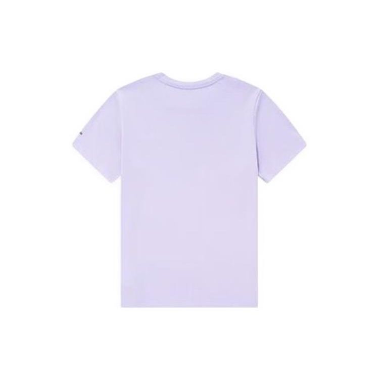 Columbia Solid Color Round Neck Pullover Short Sleeve T-Shirt Women tops Light-Purple AR7427-584