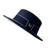 French Hepburn Style Pearl Woolen Hat Black Retro Flat Top Hat Women's Autumn Winter Socialite British Jazz Hat