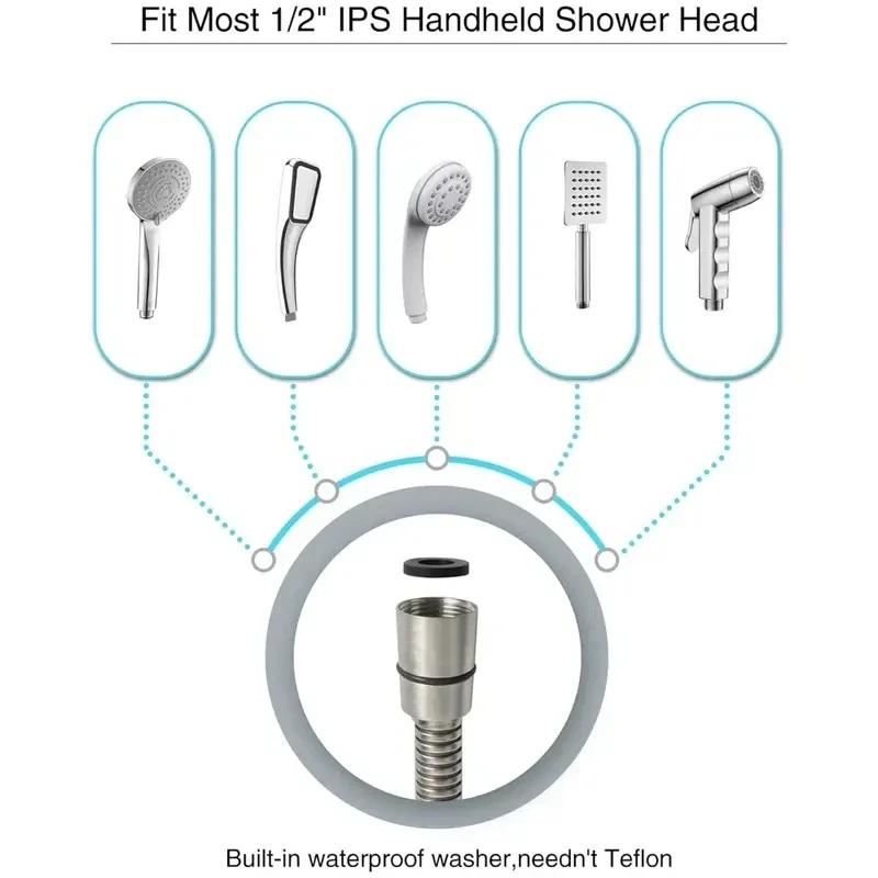 1pcs 1.5M Stainless Steel Hose Extension Tube Bathroom Shower Tube Extension Tube Water Pipe Draw Tube Bathroom Accessories