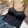 Korean Sweet Camisole Vest Slimming Outer Wear Ultra-thin Bandeau With Chest Pad Sleeveless Top