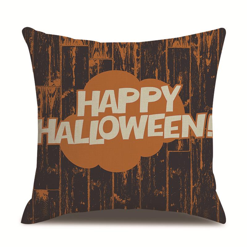Halloweenský lněný povlak na polštář Tištěný povlak na polštář