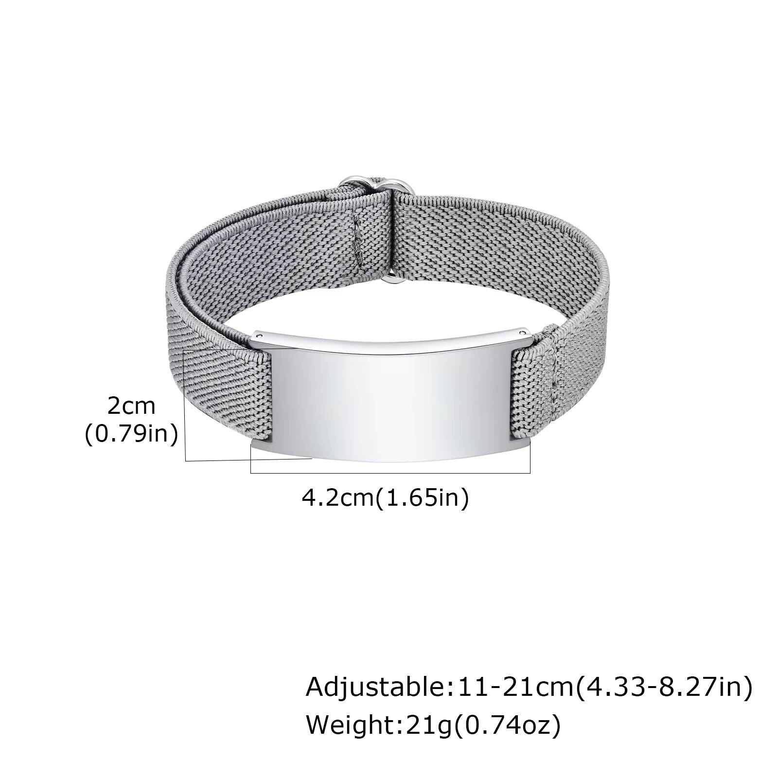 

Vnox Free Engraved Curved Plate Bracelets Elastic Wristband for Men Women, Stainless Steel Adjustable Band, Personalized Jewelry Blank