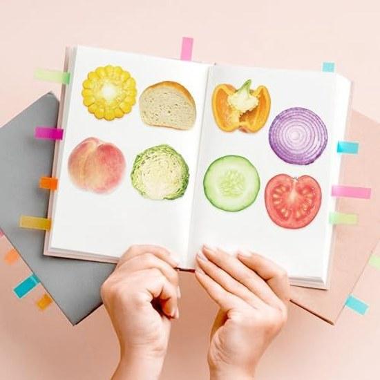 12 Packs Vegetable-patterned Sticky Notes 240 Sheets Anime Character Students Home Office Use Consumables Gift Labels Roommates.