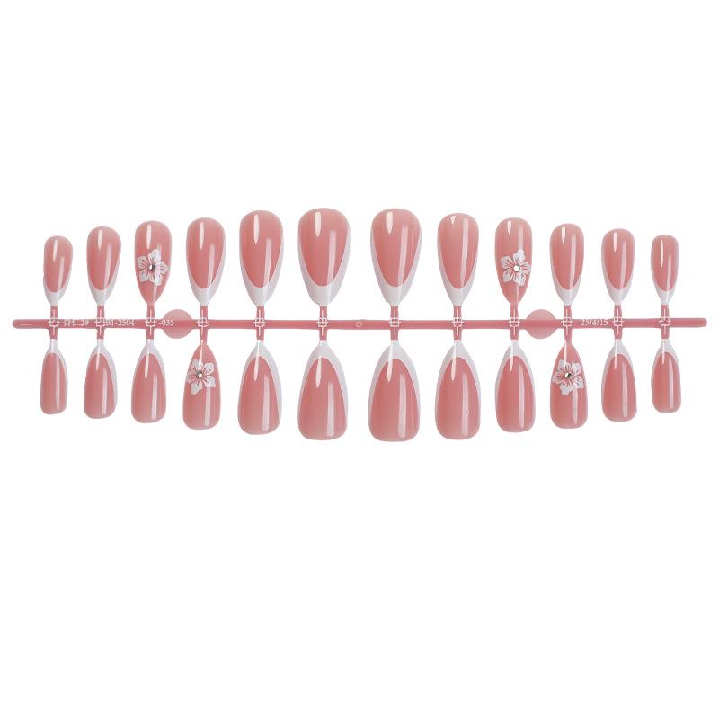 

Французский Миндаль Телесный Носимые Ногти - Простые, Милые, Съемные Накладные Ногти для Леди