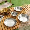 4PCS/SET Straw Hat Design Camping Tableware Set Korean Style Food Serving Tray  Easy To Clean