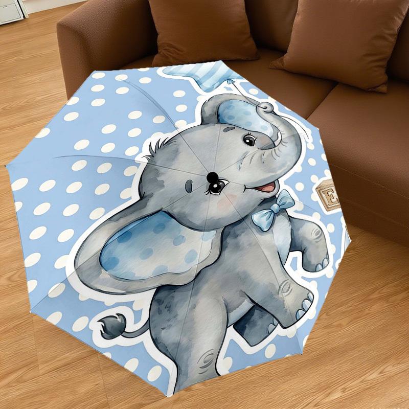 1PC Elephant Umbrella-8-Rib Reinforced, Automatic Open, Lightweight & Durable, Fashion Accessory for Outdoor, H0416