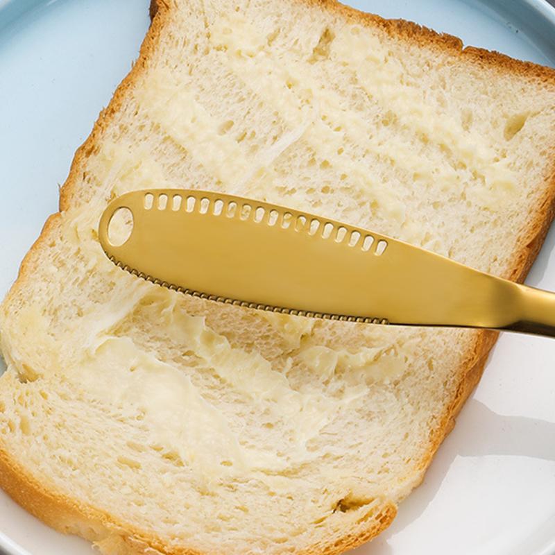 1PC Buttermesser Käse Dessertschneider mit Loch Gezacktes Steak Toast Brotaufstrich Marmelade Geschirr Home Geschirr Küchenwerkzeuge