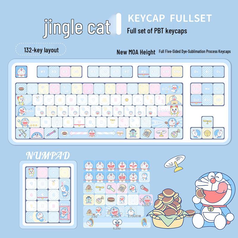 

Doraemon PBT Keycaps: Cute DIY 5-Sided Dye-Sublimation for Mechanical Keyboards (60-108 Keys)