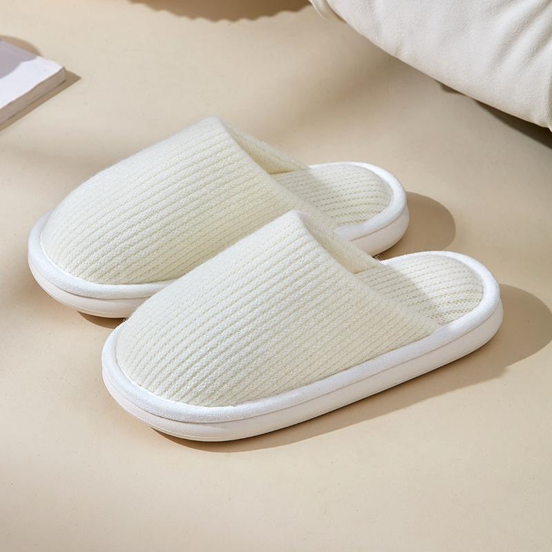 Winter cotton slippers women's indoor home household thick bottom non-slip bag head cotton drag men's comfort