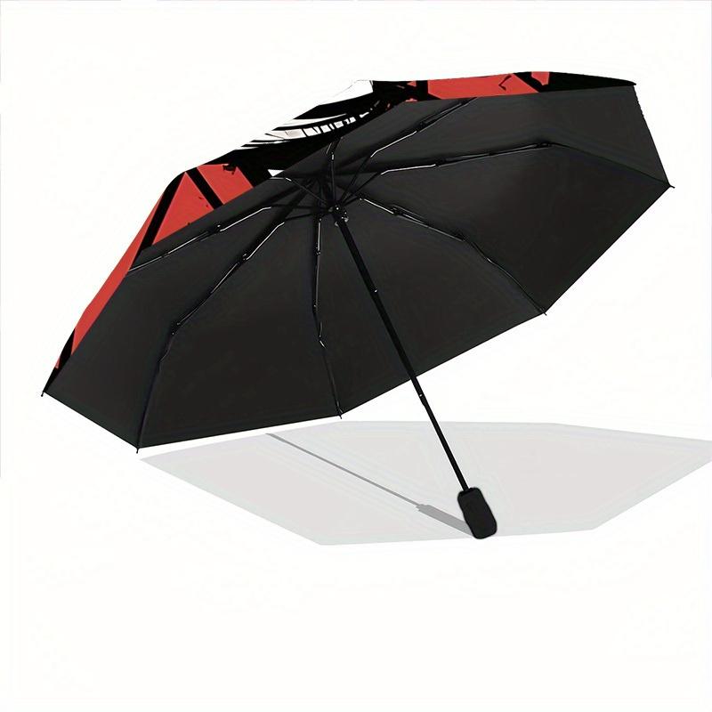 1pc Eagle Eye Symbol Automatic Open/close, Heavy-Duty Iron Frame & 8-Rib structure, Compact Folding Umbrella for Women/Men, All-Season Travel, Hallowe