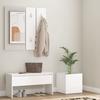 VidaXL Ensemble de Meubles de Couloir Ensemble de Vestiaire Banc d'Entrée Miroir Jardinière Salon Intérieur Blanc Bois 3082053