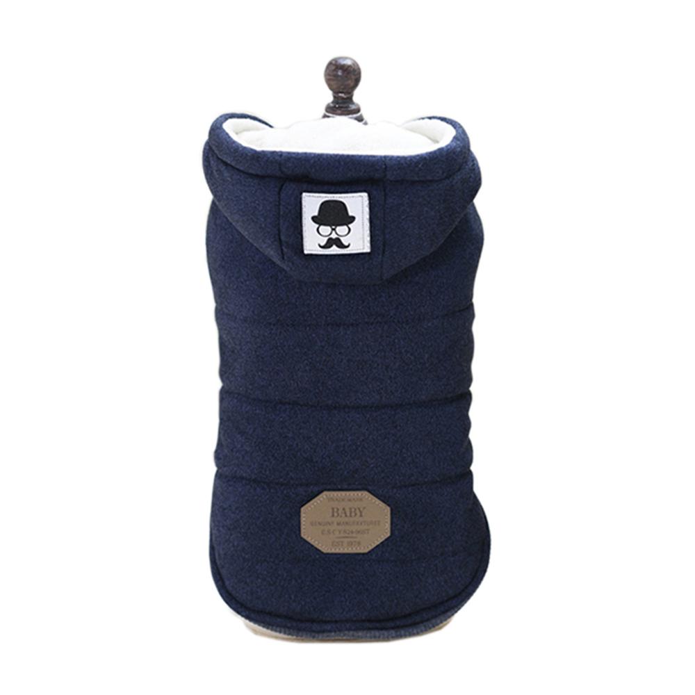 Warm Pet Clothes Winter Hooded Solid Jacket Coat For Small Dogs Cats Soft Windproof Puppy Button Costume Chihuahua Sphynx Outfit