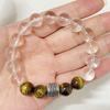 Crystal Beaded Bracelet for Women Natural Tiger Eye Stone 10mm Round Beads Bangle DIY Beading Jewelry Gifts