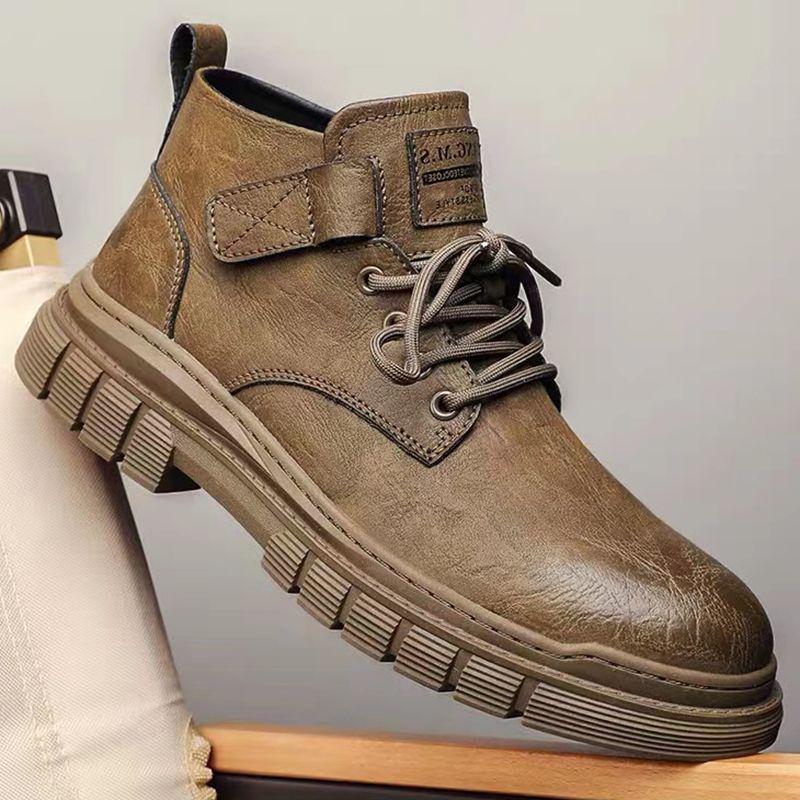 

Мужские зимние ботинки Martin в британском стиле 2023 года — высокие кожаные рабочие туфли 42