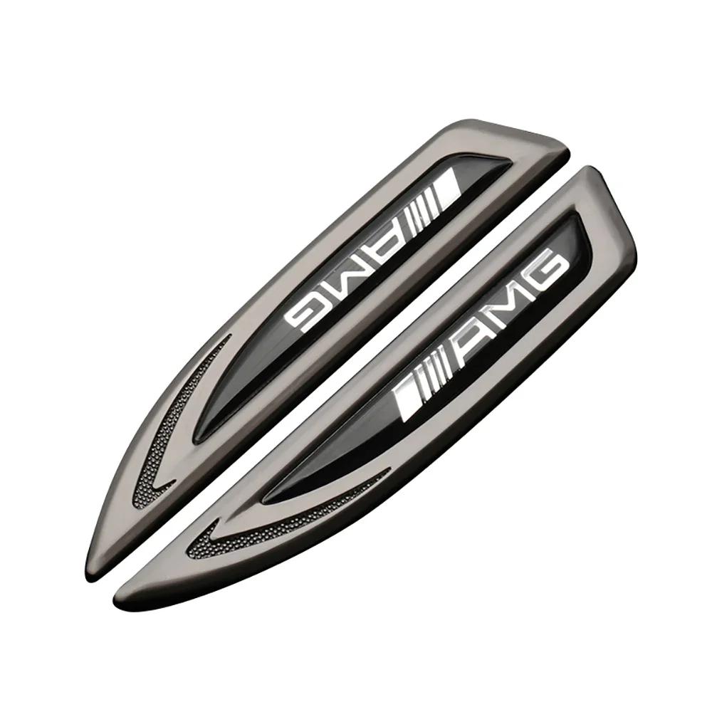 2 Pieces of Metal Logo Stickers for Side Fender Body of Automobile Modeling for Mercedes-Benz Amg W213 X253 X205 GLC/GLE.