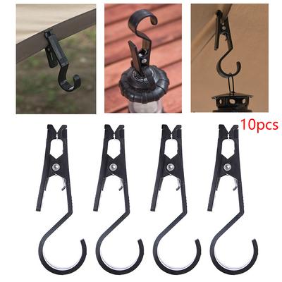 10Pcs Portable Outdoor Canopy Cloth Clip Hook Holder Multi-Functional Hook For Tent Pegs Camping And Travelling Tent Accessories