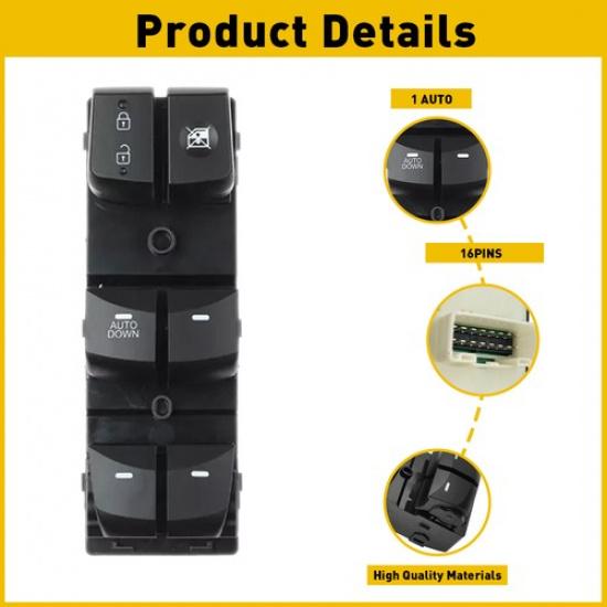 LH Master Door Window Left Switch Driver For 2011-15 Hyundai Elantra 93570-3x000