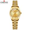 CHENXI Luxury Women's Golden Stainless Steel Small Dial Watch Quartz Charm Dress Trendy Wristwatch for Fashion Lady