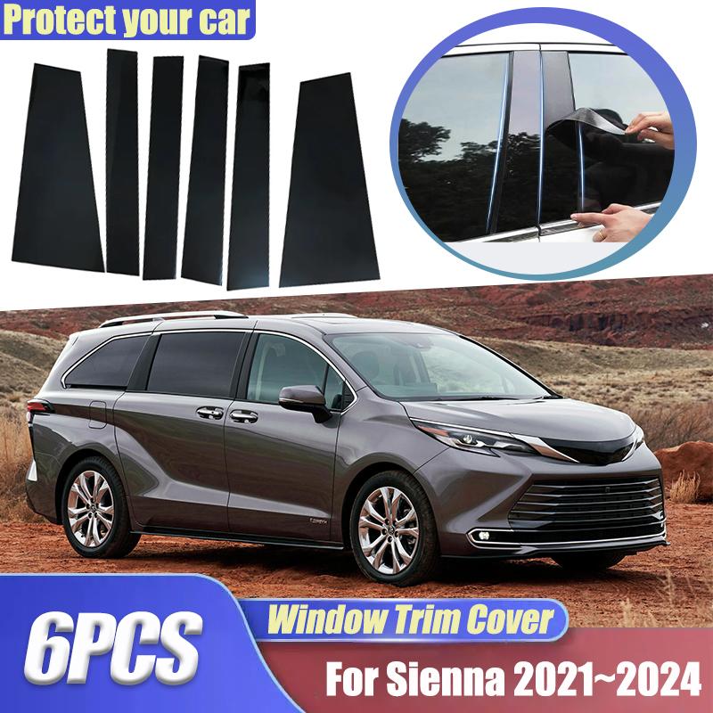 For Toyota Sienna XL Granvia XL40 AXLH40 ~2024 Window Trim Covers Window Pillars Column Exterior Decorative Car Accessorie