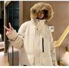 2025 Winter New Couple's Hooded White Duck Down Jacket - Men's Thick, Warm, Loose, Plus Size Outerwear
