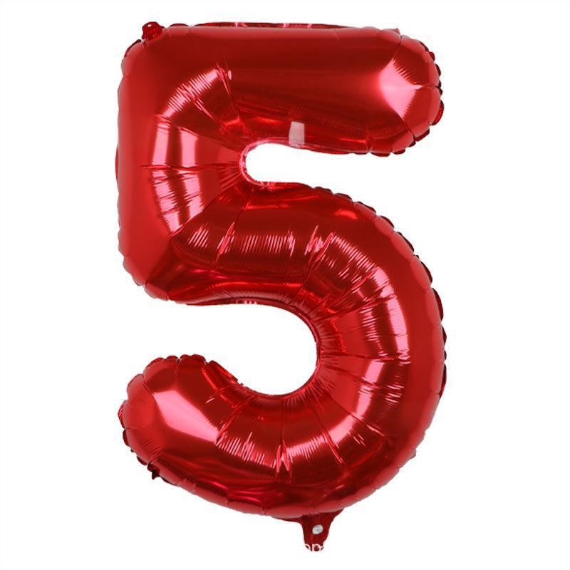 32 Inch Digital Aluminum Film Balloon, Medium Digital Gold Silver Red Black Gradual Change Color Birthday Decoration Wedding Party Balloon