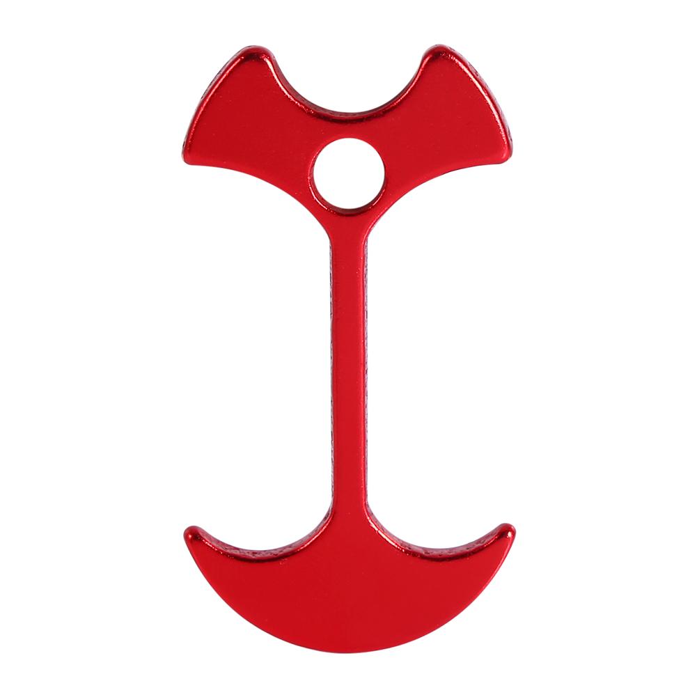 4PCS Pack Aluminum Tent Peg Outdoor Camping Wind Rope Anchor Chains Deck Floor Nail(Red)
