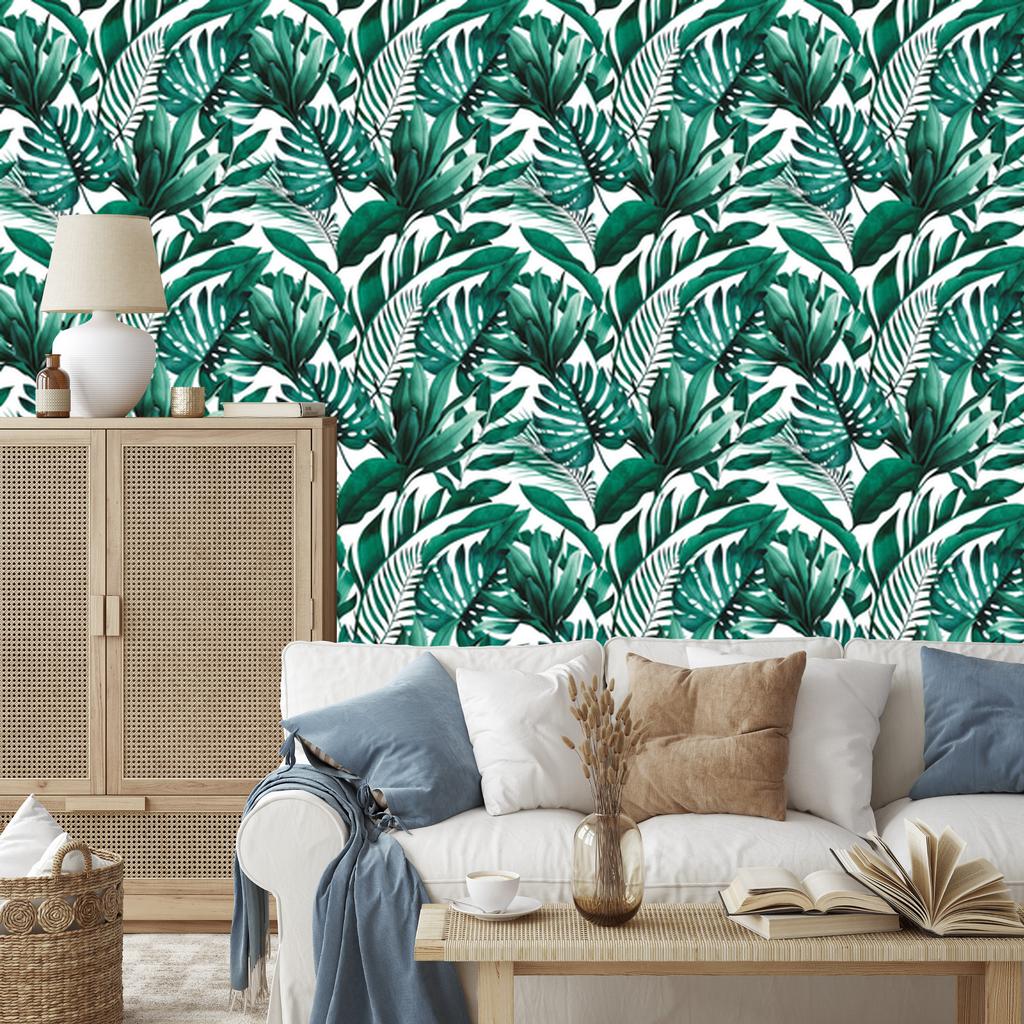 Green wallpaper for living room and bedroom 50x1000
