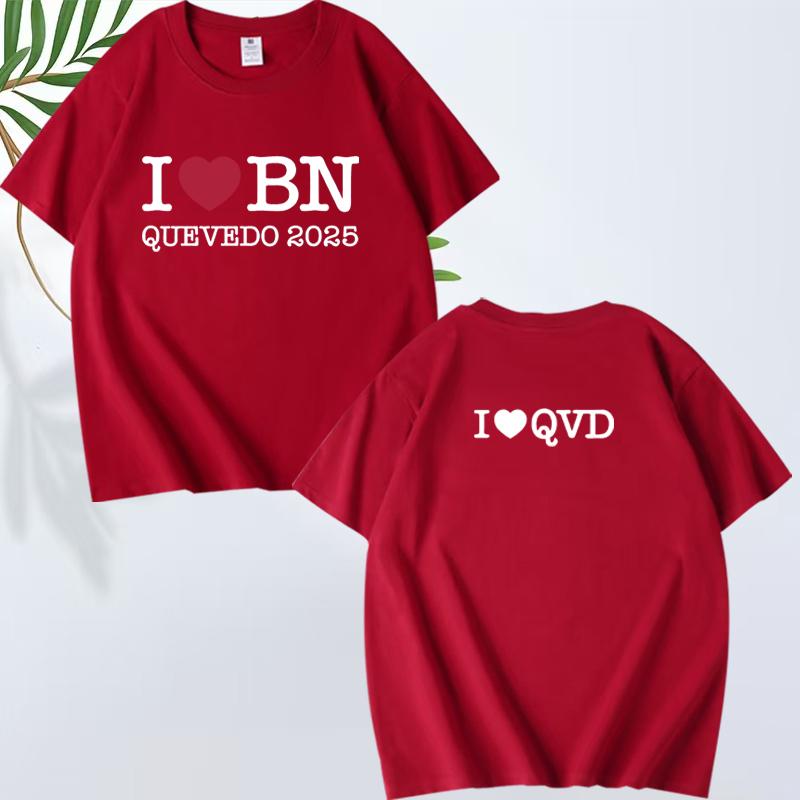 Love Bn Quevedo Fashion T Shirt Men Women Fashion Loose Funny Oversized 100% Cotton Short Sleeve Summer Print Unisextops
