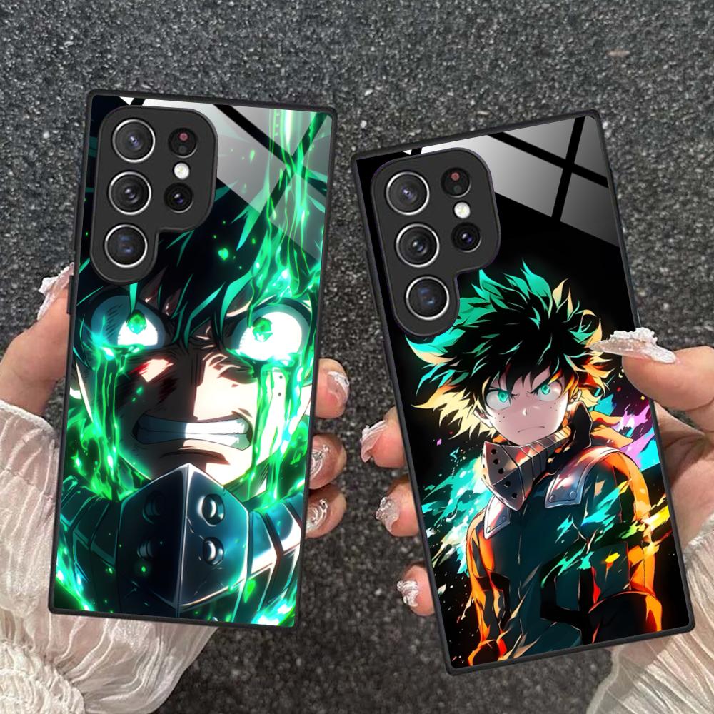 MHA Izuku Deku Mobile Phone Case for Samsung Galaxy S26 S25 S24 S23 S22 S21 S20 Note20 Plus FE Ultra Glass Colorful Cover Cover