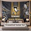 Custom Name Text Tapestry Pittsburgh Penguins Personalized Polyester Wall Tapestry For Bedroom And Room