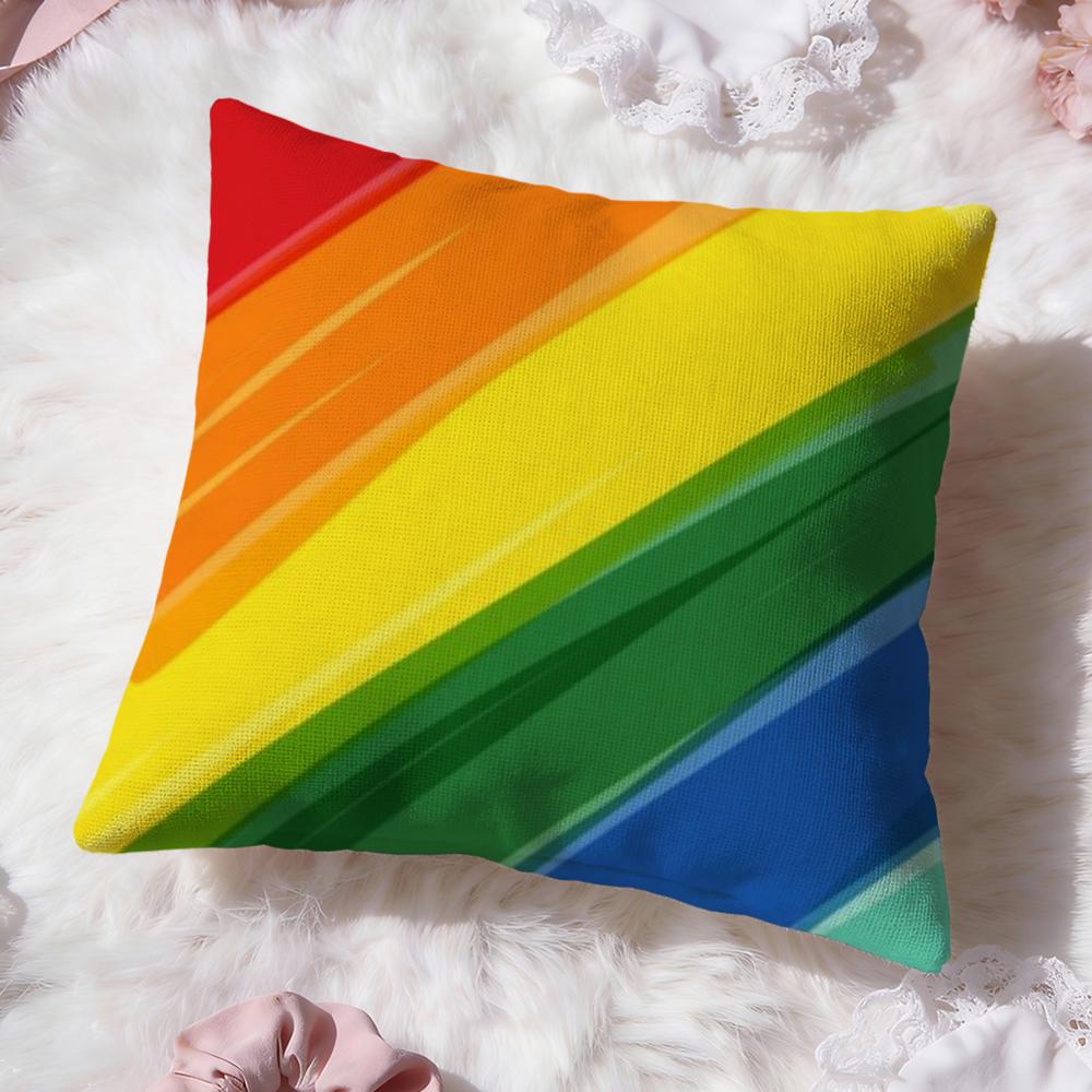 Homosexual Rainbow Flag Cushion Cover Premium Comfort Reversible Pillow Cove -Two In One Design for Any Room & Car Interior