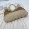 Woven Straw Tote Bag for Women Summer Beach Handbag with Tassel Decor Fashion Casual Carryall