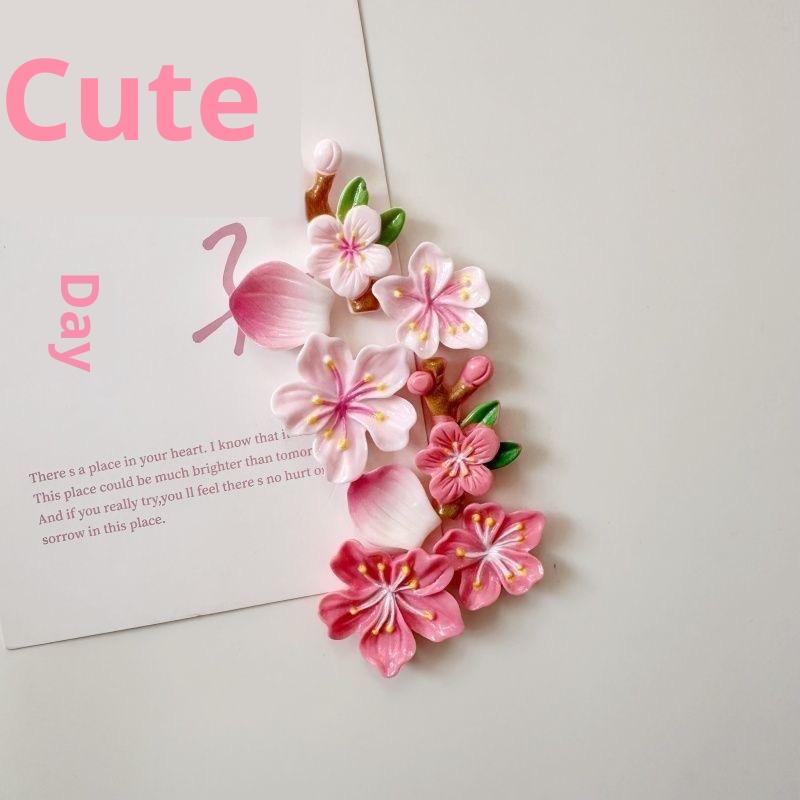 8/16Pcs Magnetic Cherry Blossom Fridge Magnet Cute Flower Magnetic Decor For Home