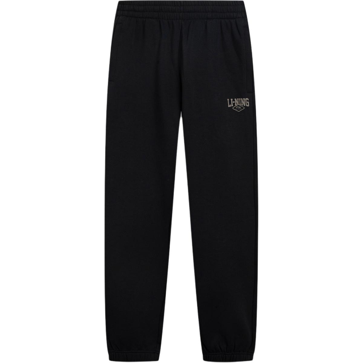 

Li Ning Спортивный стиль жизни Серия Антибактериальные Антистатические Теплые Брюки-джоггеры из трикотажа с логотипом бренда Мужские штаны AKLV953-1 3XL