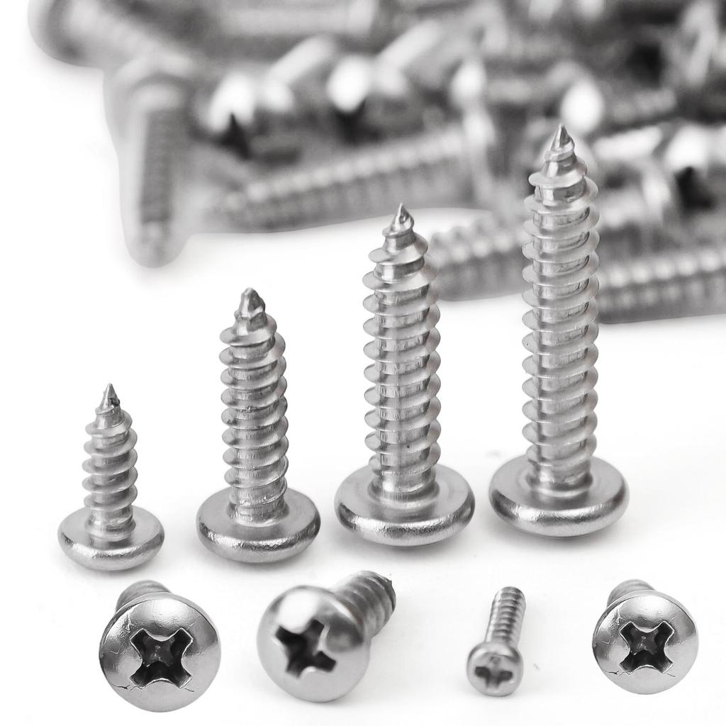 Round Head Self-Tapping Screw Stainless Steel Phillips Recessed Truss Head Wood Screws Mushroom Screw Woodworking Fasteners