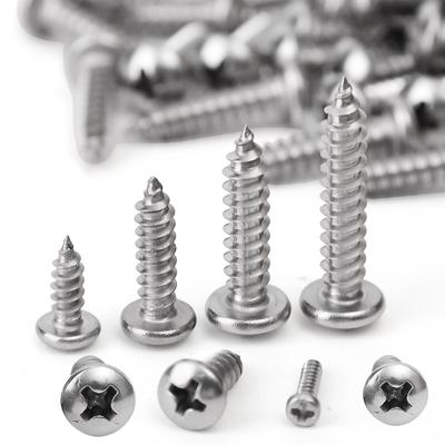 Round Head Self-Tapping Screw Stainless Steel Phillips Recessed Truss Head Wood Screws Mushroom Screw Woodworking Fasteners