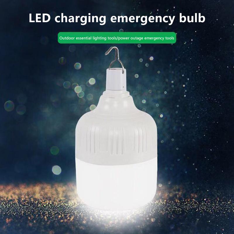 60Mm Usb Rechargeable Camping Light Bulb 3-Color Dimming Waterproof Tent Hanging Light Outdoor Hiking Picnic Fishing Light