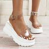 Summer water platform high-heeled platform sandals women's shoes large size muffin shoes platform buckle sandals